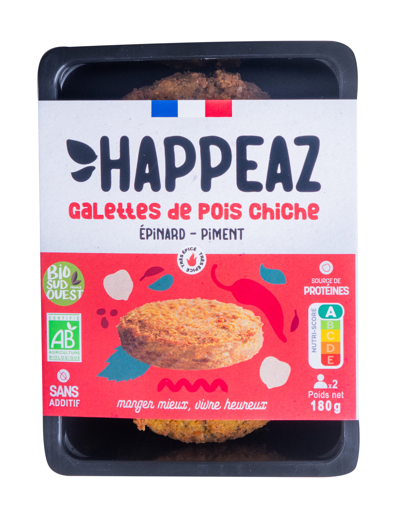 Galette epinard piment Happeaz